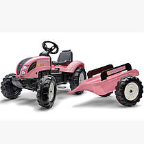 Педальний трактор Pink Country Star FALK 1058AB з причепом, від 3 років