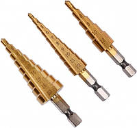 Набор сверл ступенчатых по металлу HLV Milwaukee Step Drill Bit N