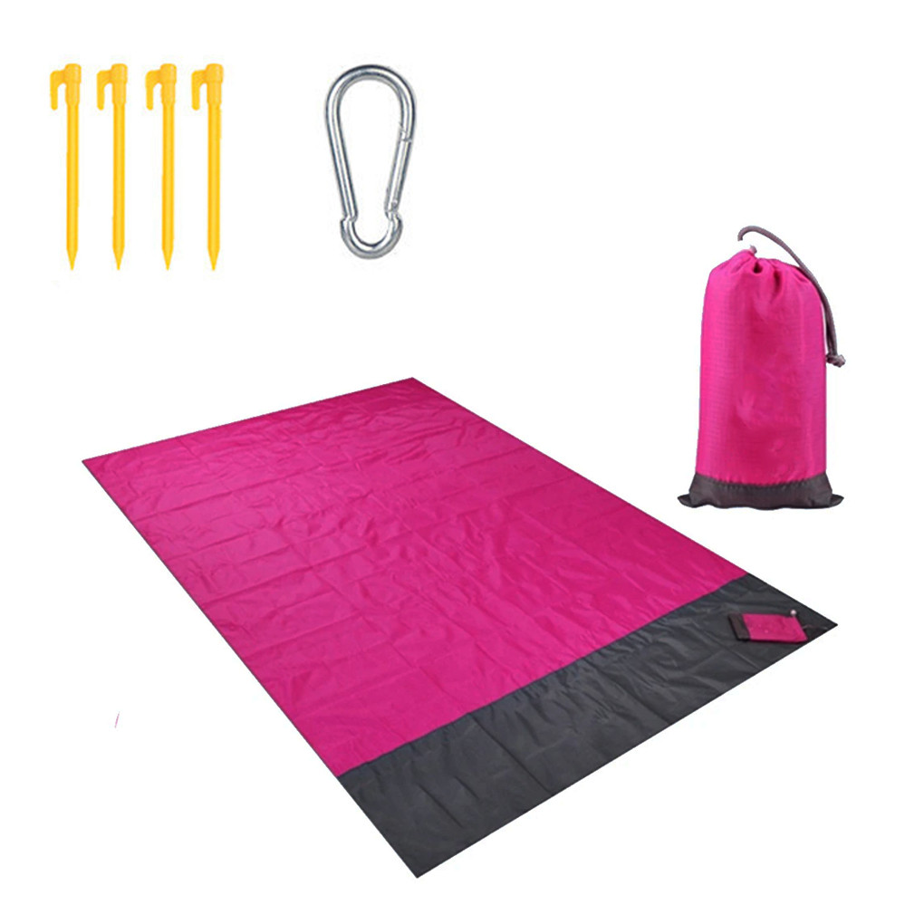 Підстилка для пляжу водонепроникна рожева 148х141 килимок для пікніка кемпінгу складаний