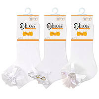 Носочки детские короткие СЕТКА летние нарядные носки с бантиками для девочки BROSS 16 / 3-4 года