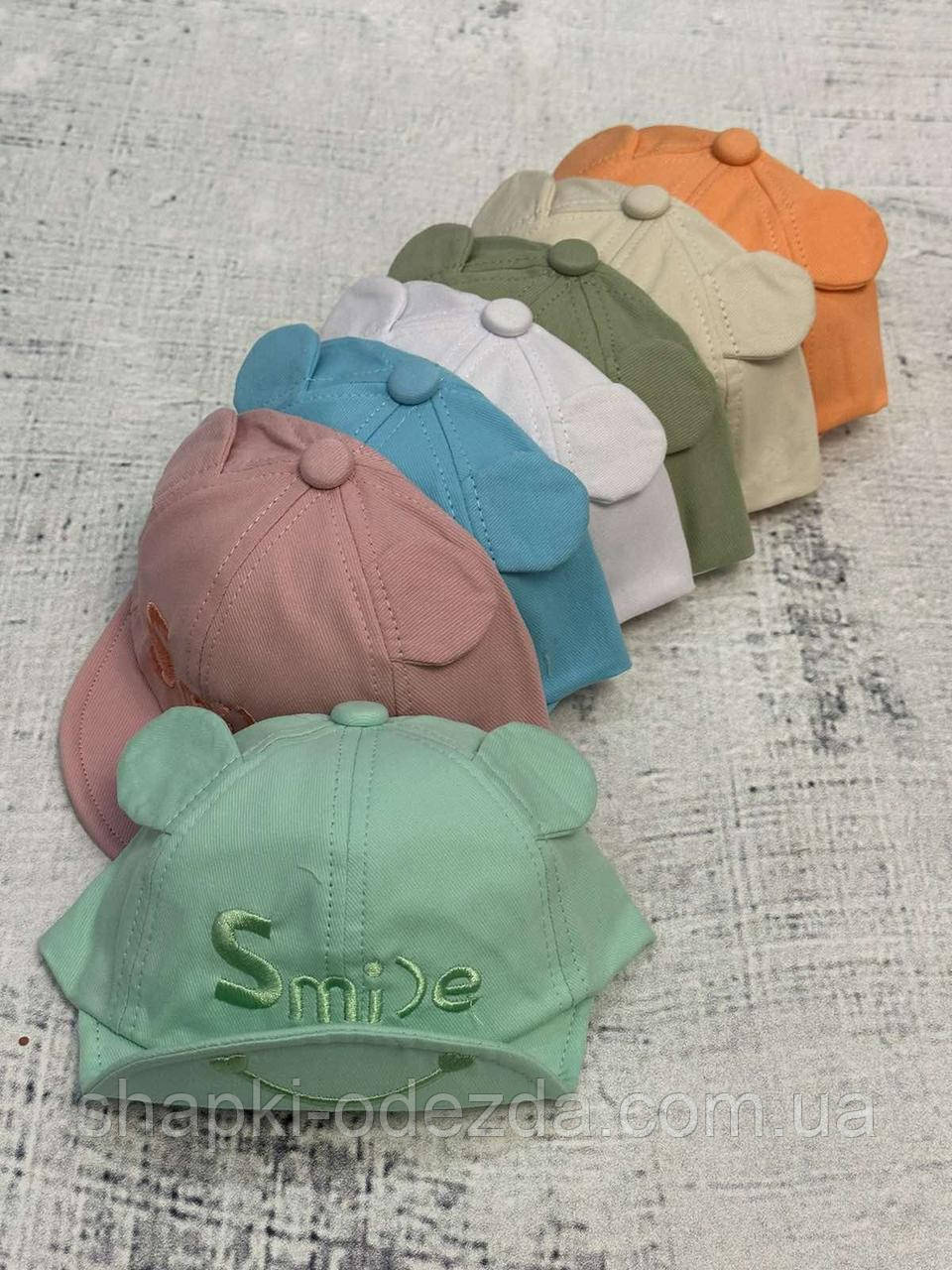 Дитяча ХБ кепочка з вушками "Smile" Оптом
