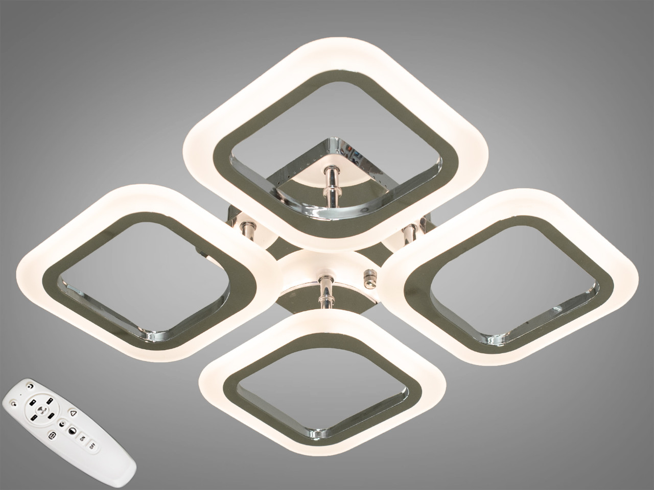 Світлодіодна LED люстра для вітальні до 10 м² 55W AS8060/4HR, фото 1