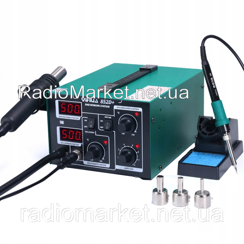 Паяльна станція 2в1 YIHUA 852D+, фото 1