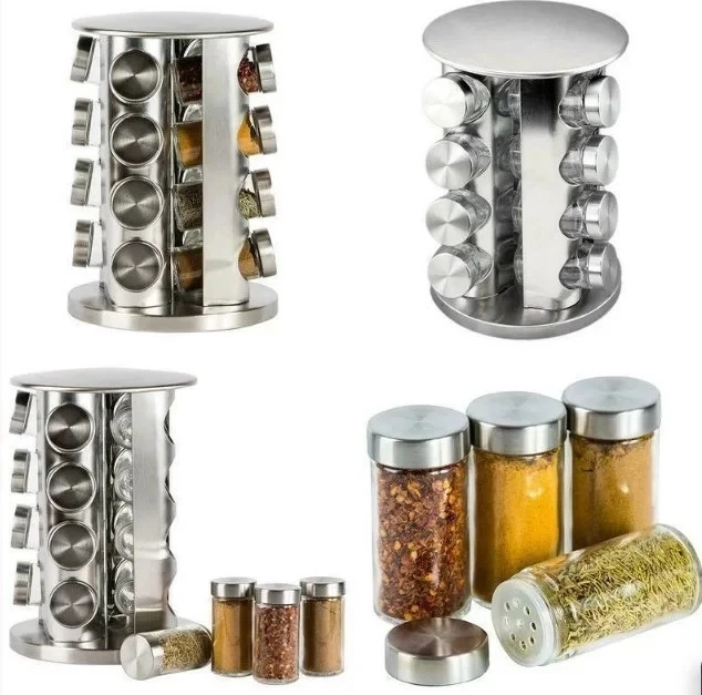 Набір для спецій Spice carousel, 16 ємностей (баночок) і Підставка для спецій