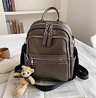 Женский рюкзак - сумка эко-кожа 2001 dark grey