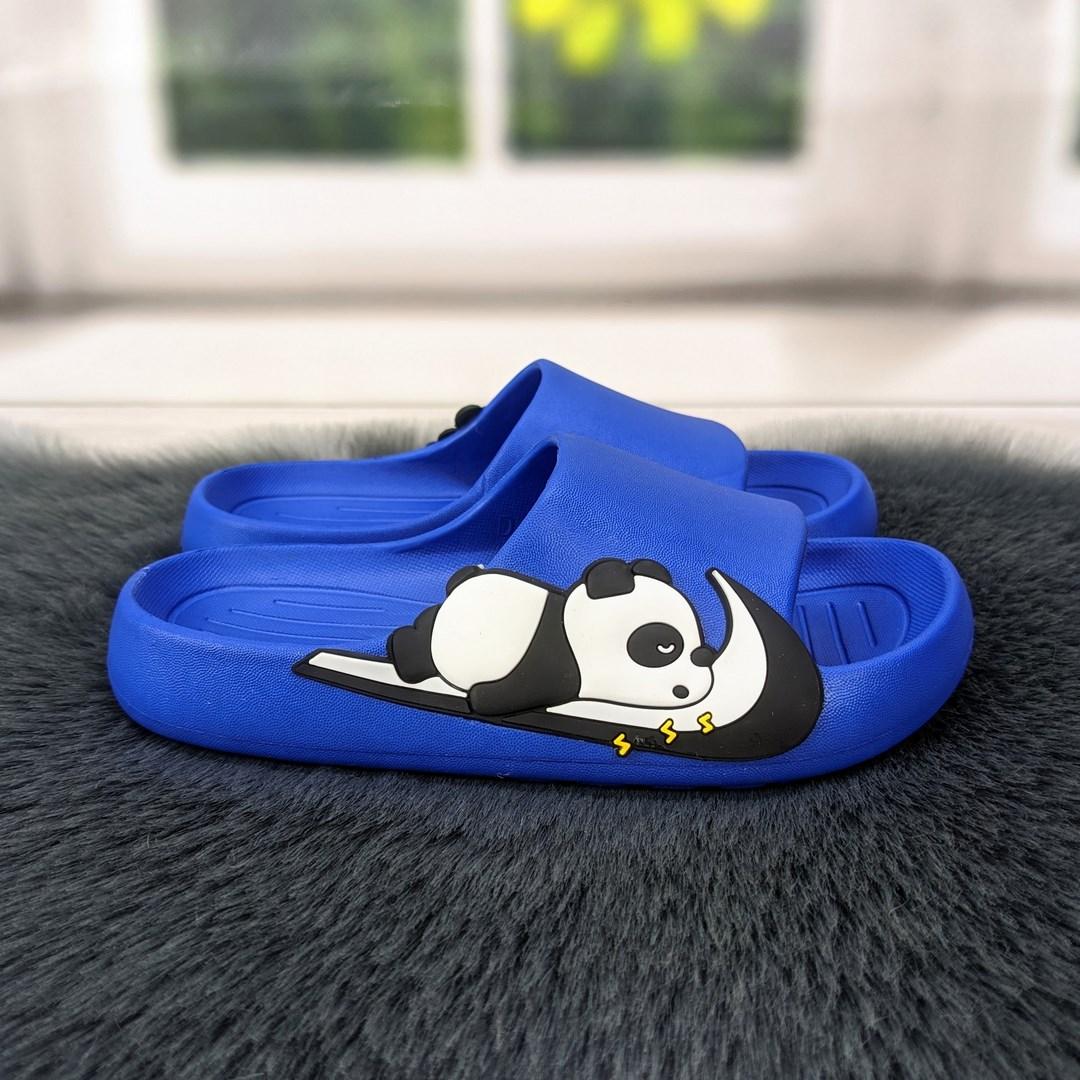 Шльопанці дитячі сланці пінка сині з Пандою для хлопчика 5078