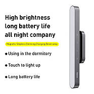 Магнітний LED світильник на акумуляторі скрінбар BASEUS Magnetic Sepless Dimming (темно-сірий), фото 3