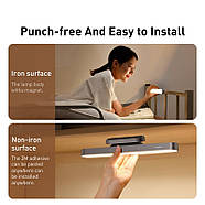 Магнітний LED світильник на акумуляторі скрінбар BASEUS Magnetic Sepless Dimming (темно-сірий), фото 6