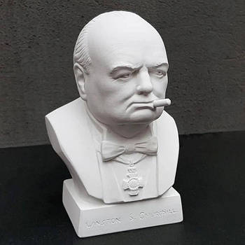 Гіпсовий бюст-скульптура Черчилль (білий), 13,5 см