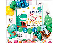 Набор декора ко дню рождения, Динозавры (баннер, шарики), T-8612