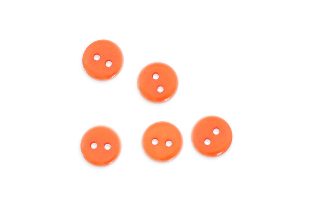 Гудзик пластик, 11 мм, 5 шт, помаранчеві, фото 1