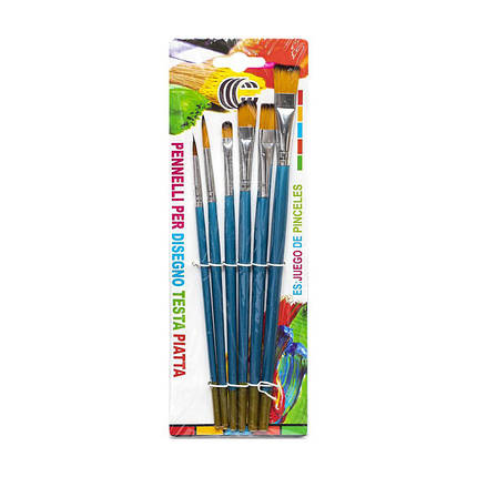 Набір пензликів для малювання COLOR-IT 6 шт. Набір пензликів 6шт, 1010-CIT, фото 1