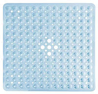 Силиконовый коврик противоскользящий Bathlux на присосках для ванны и душа, квадратный 50х50 см Голубой