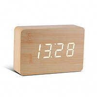 Смарт-будильник з термометром 15х10см Brick Gingko GK15W11 коричневий