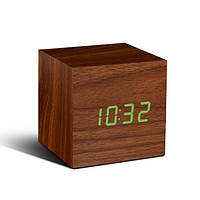 Смарт-будильник 7х7х7см Wooden Cube Gingko GK08G8 коричневий