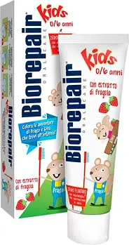 Зубна паста для дітей BioRepair Kids від 0 до 6 років зі смаком полуниці