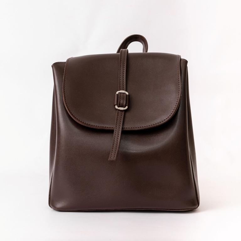 Темно-коричневый женский рюкзак Ксения портфель на три отделения, Молодежный городской модный рюкзак на плечо - фото 1 - id-p908766753