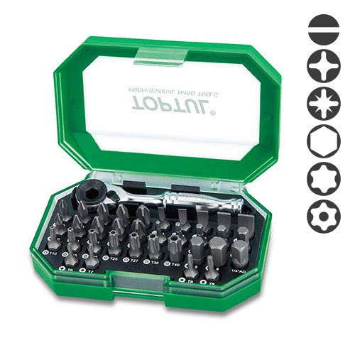 Набір біт + тріскачка 1/4" 35од TOPTUL GACW3504