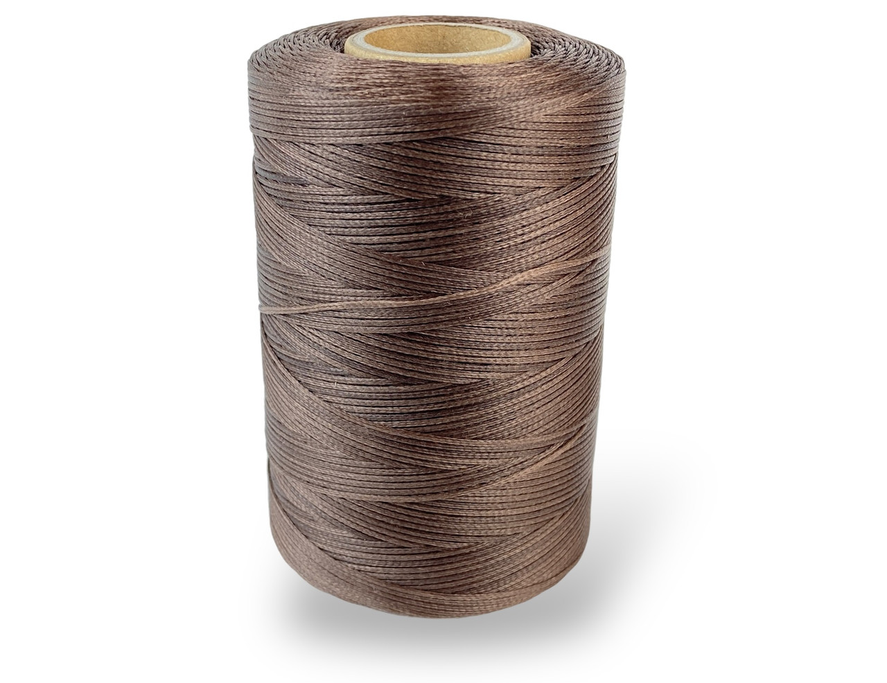 Нитка вощена плоска по шкірі товщина 0,8мм колір коричневий бобіна 500 метрів, фото 1