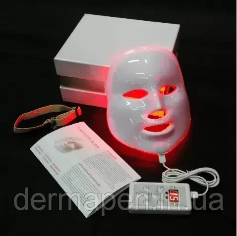 LED Маска для обличчя та шиї + Мікроструми (у фірмовій коробці)