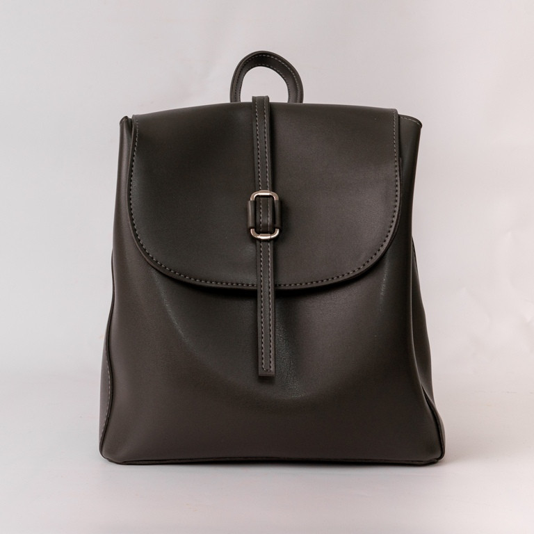 Серый женский рюкзак портфель Ксения на три отделения, Маленький молодежный городской модный рюкзак на молнии - фото 1 - id-p1257018036
