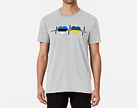 Мужская и женская Патриотическая футболка с принтом Estonia Ukraine Эстония Украина Меланж S