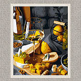 Картина за номерами Натюрморт. Келих білого з фруктами 40*50 см Ідейка KHO 5530, фото 2