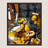 Картина за номерами Натюрморт. Келих білого з фруктами 40*50 см Ідейка KHO 5530, фото 3