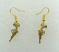 Серьги Liresmina Jewelry серьги крючок (петля) Ювелирные пистолетики 3.6 см золотистые длинные серьги