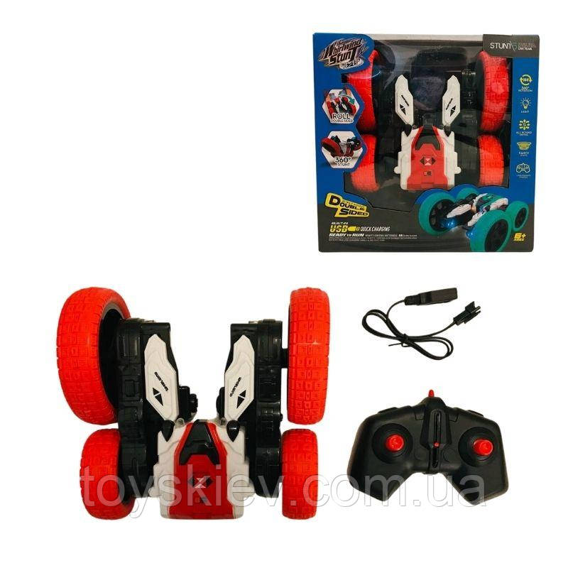 05 DW/А Машина перевертень, трюки, їздить з різних боків, світло, у коробці, фото 1