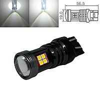 Автолампа светодиодная LED BSmart BS8t 12В - 24В W21/5W 7443 T20 3030 15SMD белая