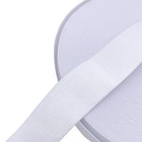 Резинка швейная для одежды, белья 40мм (40м/рулон) белая (6558)