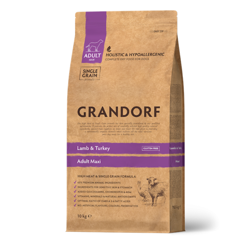 Сухий корм для собак великих порід Grandorf (Грандорф) Lamb & Turkey Adult Maxi ягня з індичкою 10 кг