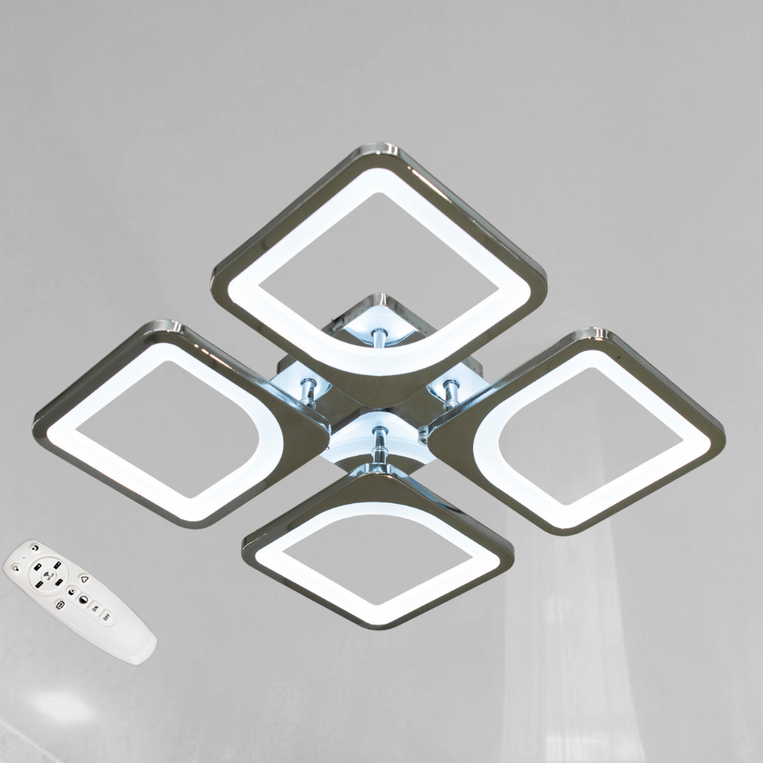 Диодная маленькая люстра без подсветки Diasha 65W до 16 кв.м колір Хром S8060/4HR
