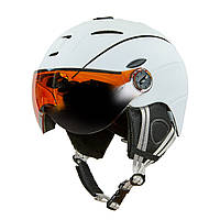 Шлем горнолыжный с визором и механизмом регулировки MOON MS-6296 PC p-p M 55-61 Белый st