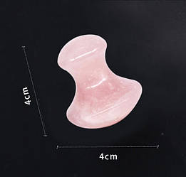 Скребок Акупунктурний Друк масажиста, з рожевого кварцу, Гуаша
