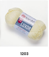 Нитки пряжа для в'язання бавовна мерсеризована бавовна LUXOR Люксор № 1203 - шампань