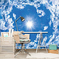 Красивые пейзажи флизелиновые фотообои на потолок 368x254 см Небо - облака и солнце (2305V8)+клей