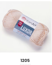 Нитки пряжа для в'язання бавовна мерсеризована бавовна LUXOR Люксор № 1205 - тілесний