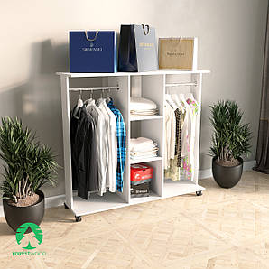 Пересувний передпокій зі штангою та поличками на колесах з ЛДСП