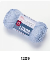 Нитки пряжа для в'язання бавовна мерсеризована бавовна LUXOR Люксор № 1209 - світлий блакитний
