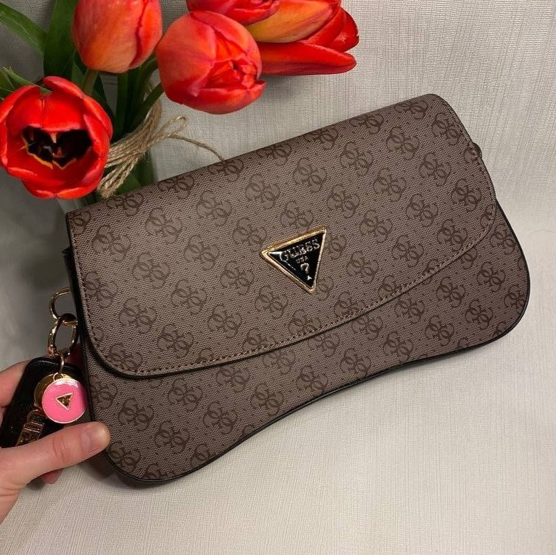 Жіноча сумка Guess, 27*15*5 см, коричнева 931394, фото 1