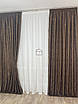 Софт мармур штори комплект №6 колір горіх, коричневий мікро-софт жаккард, 2 штори, фото 3