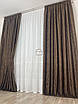 Софт мармур штори комплект №6 колір горіх, коричневий мікро-софт жаккард, 2 штори, фото 5