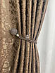 Софт мармур штори комплект №6 колір горіх, коричневий мікро-софт жаккард, 2 штори, фото 8