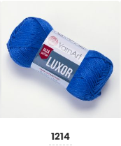 Нитки пряжа для в'язання бавовна мерсеризована бавовна LUXOR Люксор № 1214 - волошка