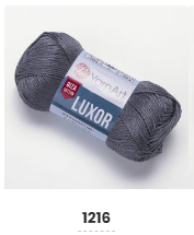 Нитки пряжа для в'язання бавовна мерсеризована бавовна LUXOR Люксор № 1216 - темний сірий, фото 1