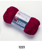 Нитки пряжа для в'язання бавовна мерсеризована бавовна LUXOR Люксор № 1221 - темна малина