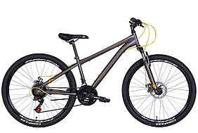 Велосипед 26" Discovery RIDER AM DD 2022 рама 13" Темно-сріблястий з жовтим
