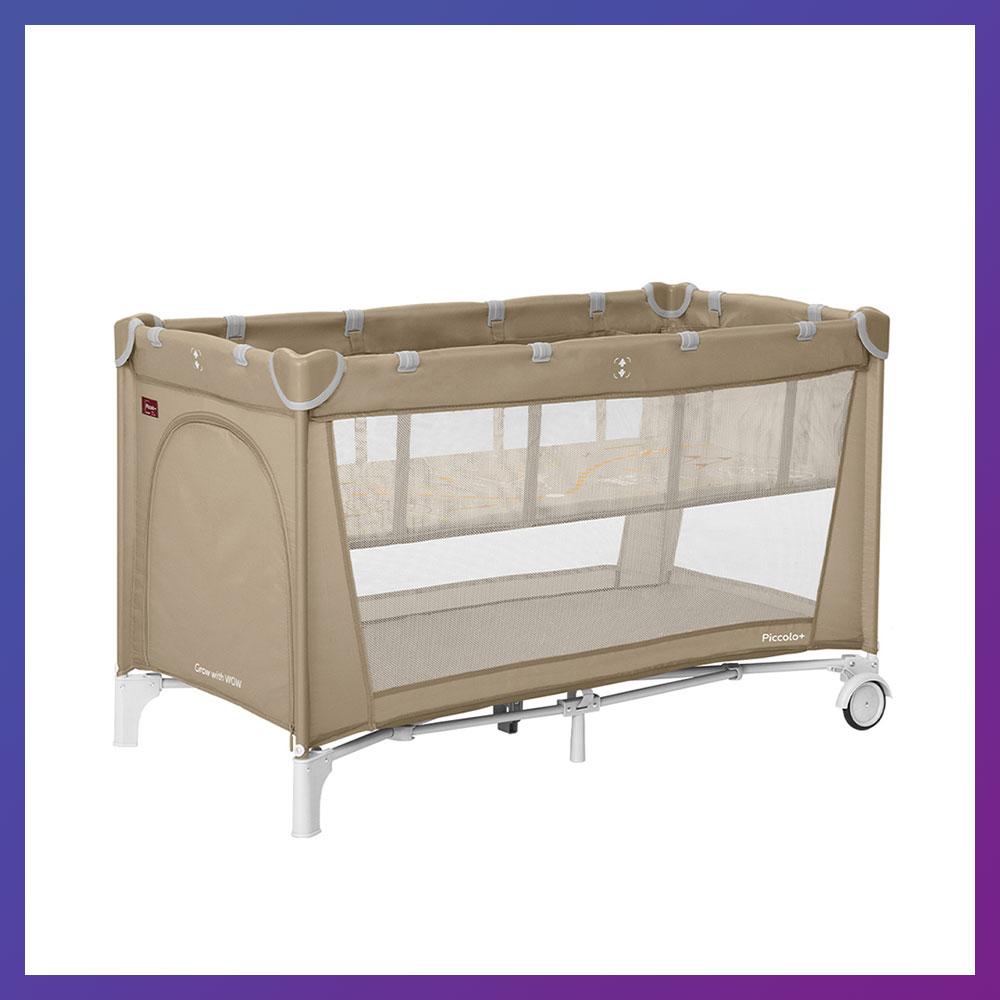 Дитячий ігровий манеж-ліжко Carello Piccolo+ CRL-11501/2 Sand Beige два рівні висоти бежевий